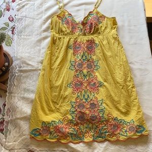 Flying Tomato yellow embroidered sundress